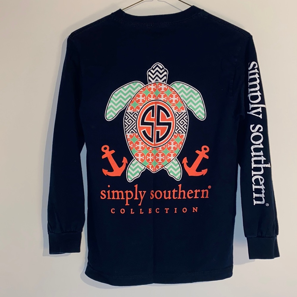 Simply Southern Navy Long Sleeve Turtle T-Shirt